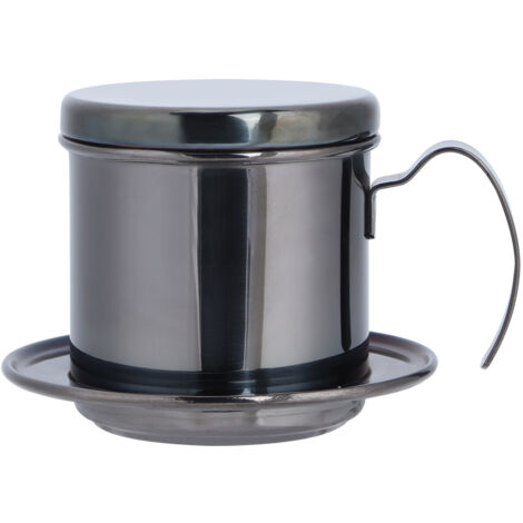 Portable Stainless Steel Coffee Drip Filter Coffee Maker Pot for Home Kitchen Office Outdoor UseBlack (1/5)
