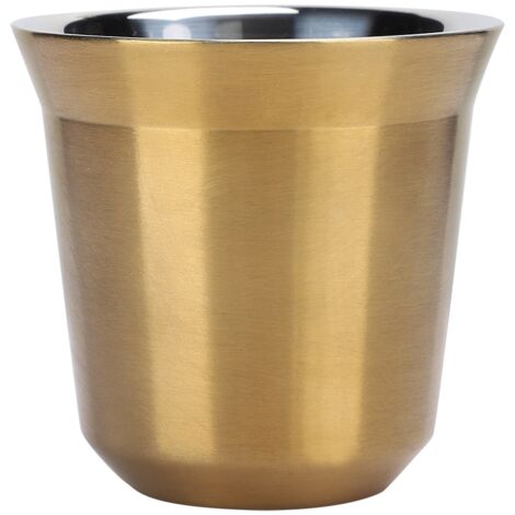 304 Stainless Steel Heat Insulated Double Layer Coffee Cup Mug for Home Coffee ShopGold (1/5)