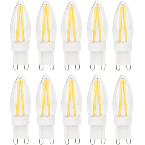 10Pcs G9 Dimmable Long Filament BiPin LED Light Bulb for Home Car Lighting 3W AC220V