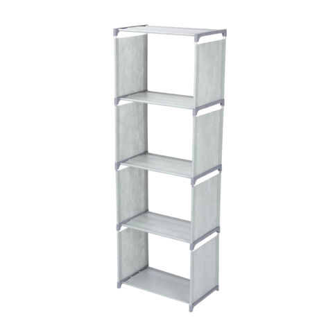 Multi Layer Standing Bookcase Bookshelf Storage Shelf Rack Home Organizer for Living Room BedroomGray Color (1/5)