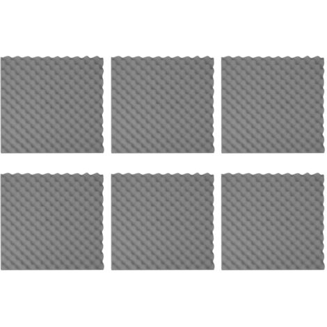 6Pcs Soundproof Padding Foam Sound Insulation Deadening Material for Studio Indoor Wall50x50x3.5cm Gray (1/5)