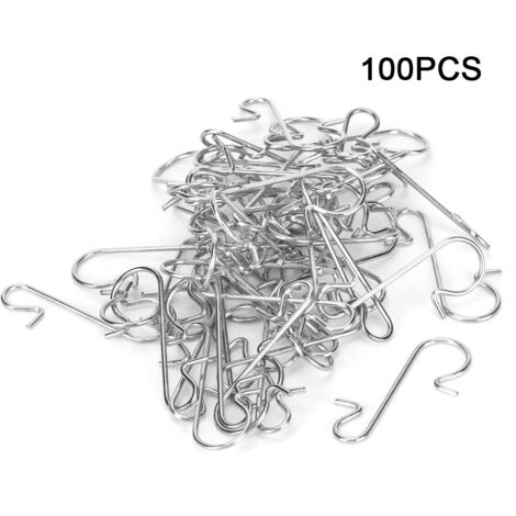100pcs Multi Purpose Metal S Shape Hooks Christmas Tree Holder Decoration Accessory(White ) (1/5)