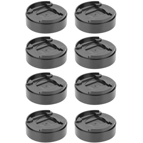 8 Pcs Black Round Plastic Bed Risers Mats Cabinet Table Feet Pad Furniture Legs Risers (1/5)