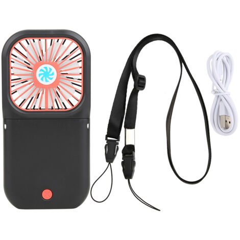 Portable Folding Mini Fan Hanging Desktop Fan USB Rechargeable for Home Outdoor SportsBlack (1/5)
