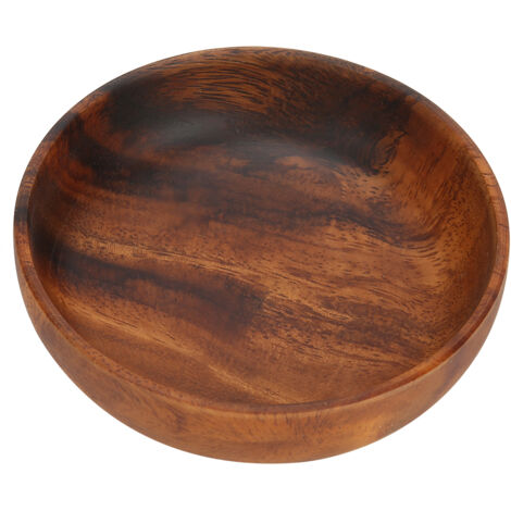 Wooden Snack Dish Fruit Food Salad Soup Bowl for Home Coffee Shop Use12x3.5cm (1/5)