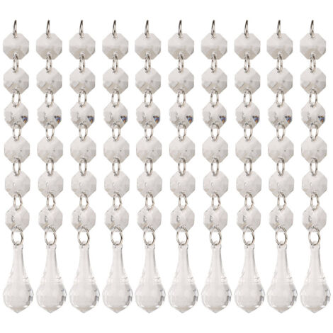 10Pcs lot 6+1 Acrylic Diamonds Wedding Decoration Crystal Gems Hangings Decor(F) (1/4)