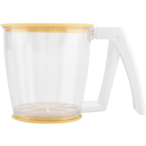 Hand held Cup Flour Sifter Strainer Powder Mesh Sieve Baking Supplies Tools with Lid (1/5)
