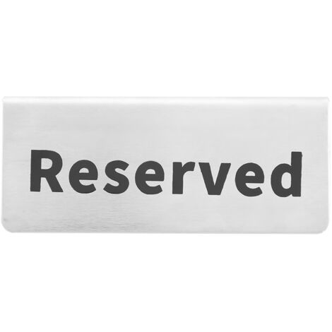 Stainless Steel Double Sided English Letters Marks Table Sign for Restaurant Hotel Bar Pub TablewareReserved