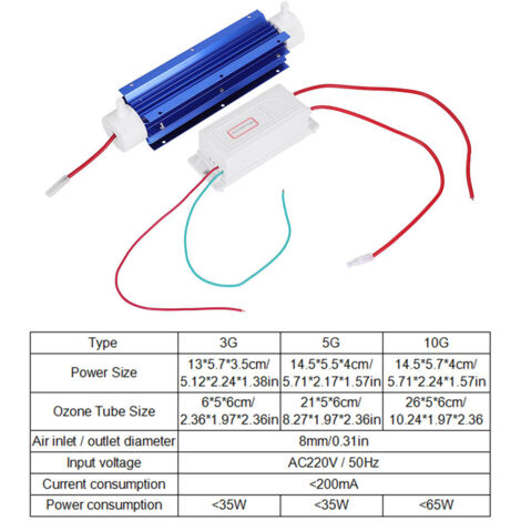 Ozone Generator Ozonator Ionizer Tube Air Purifier Quartz Tube Power ...