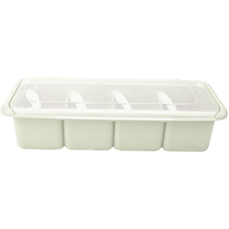 4 Compartments Seasoning Box Spice Rack Organizer Condiment Holder Container(Green) (1/5)