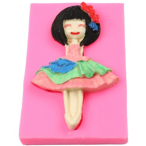 Silicone Cake Mold Ballet Dancing Girl Pattern Pudding Desserts Baking Mold Soap Making Tool (1/5)