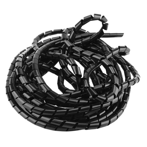 Spiral Cable Wrap Wire Protectvie Binding Organizer Home Office Cord Management 10mm (Black) (1/5)