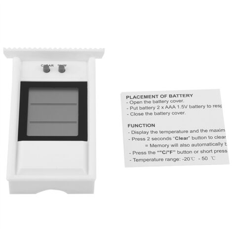 Digital Hygrometer Indoor ThermometerWaterproof tester temperature controller（White） (1/5)