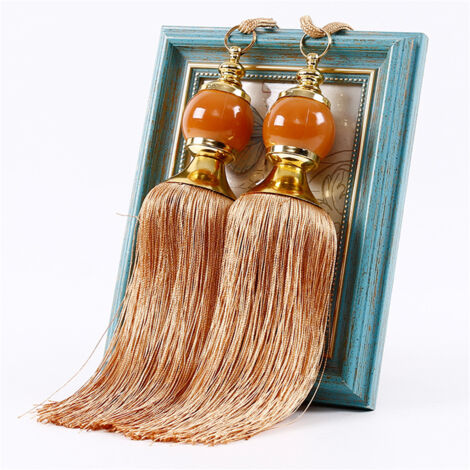 2Pcs Curtain Tieback Decorative Soft Delicate Curtain Holdback Holder for Home Hotel Orange Red (1/5)