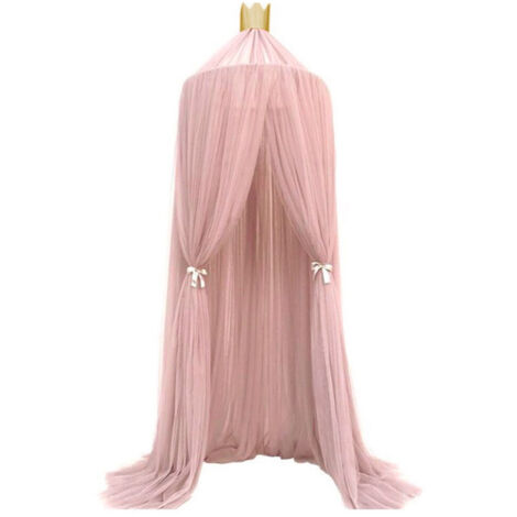 Elegant Color Home Mesh Mosquito Net Children Bed Canopy Netting Kid Baby BedroomPink (1/5)