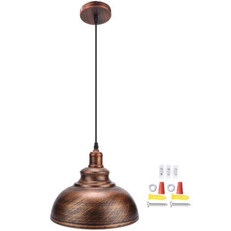 Modern Style Industrial Pot Cover Pendant Lamp for Dinning Room Study Ceiling Light Decorations30cm Diameter Bronze (1/5)