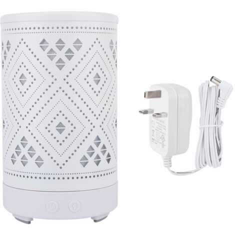 Desktop Hollow Iron Humidifier Aroma Diffuser with Colorful Night Light White 100-240VUK Plug (1/5)