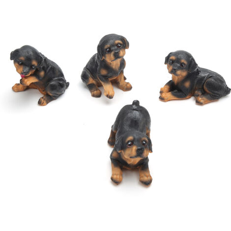 4Pcs/Set Mini Cute Puppy Dog Statue Sculpture Ornaments Resin Craftwork Home Courtyard Garden Decoration (1/5)