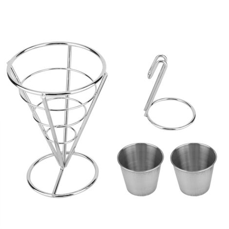 Plating French Fries Stand Buffet Cone Snacks Display Stand Fries Baskets(Double Cup) (1/5)