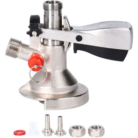 G5/8 A Type Stainless Steel Beer Keg Tap Distributor Coupler with Relief Valve Brewing Accessory (1/5)