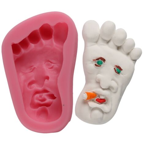 Silicone Foot Face Pattern Pudding Fondant Cake DIY Baking Mold Soap Making Tool (1/5)