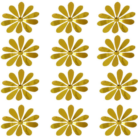 12 Pcs Holiday Wedding Market Three dimensional Sun Flower Pattern Decoration Wall Sticker(1) (1/4)