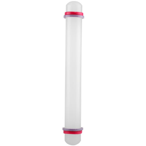 9in Non Stick Plastic Rolling Pin with Ring Fondant Cake Cookie Dough Roller Baking Tool (1/5)
