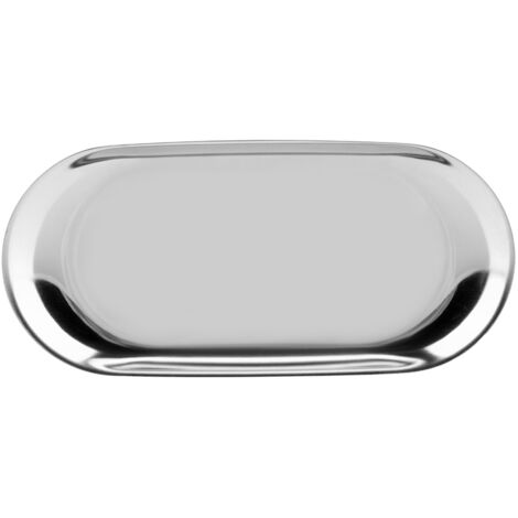 Nordic Style Stainless Storage Tray Cosmetics Jewelry Cake Plate for Office Desks(Silver S) (1/5)