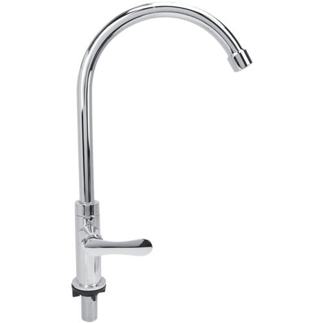 Household Kitchen Water Faucet Tap Chrome Plated Bathroom Kitchen Faucet G1/2in (1/5)