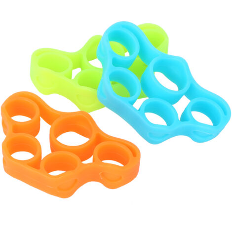 3Pcs Trapezoid Finger Hand Trainer Blue Orange Green Wrist Forearm Grip Training Resistance Belt (1/5)