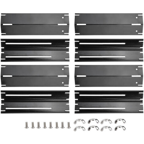 4Set Adjustable Stainless Steel Gas Grill Oven Heat Plate Shield Burners Cover Heat Tents