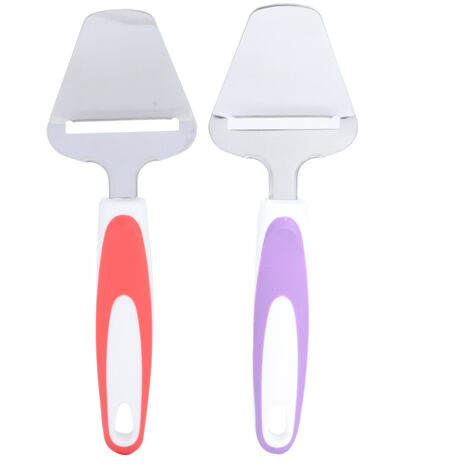 2Pcs Multifunction Stainless Steel Cheese Spatula Cutter Kitchen Utensils OrangePurple (1/5)