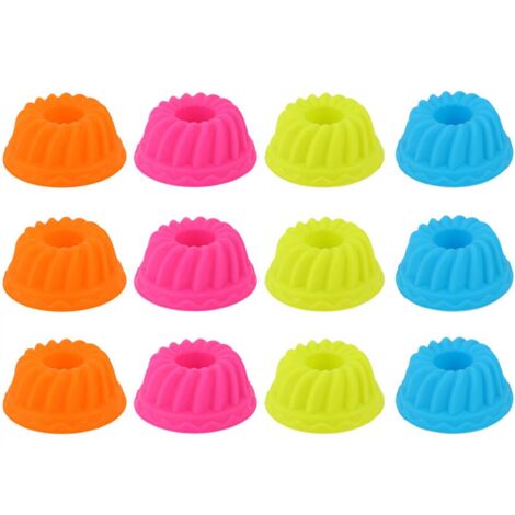 12Pcs Mini Pumpkin Silicone Cupcake Baking Cups Nonstick Pastry Muffin Molds (1/5)