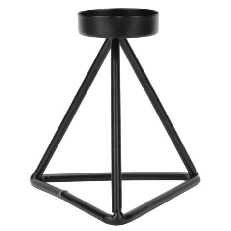 Single Head Innovative Black Candlestick Iron Candle Holder for Home Wedding Table DecorationLower Height (1/5)