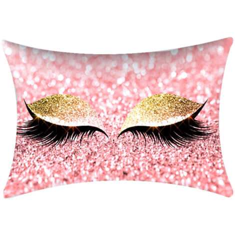 3050cm Shinning Eyelashes Pillow Case for Home Sofa Bed Car Waist Cushion (M) (1/5)