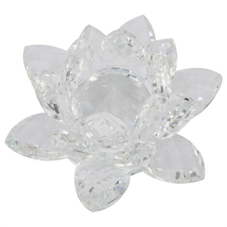 Home Wedding Party Decoration Quartz Crystal Lotus Flower Crafts Glass Ornaments Transparent (1/5)