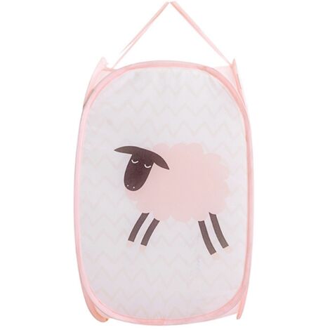 Home Folding Cartoon Animal Large Capacity Dirty Clothes Storage Basket 2905(Pink Sheep) (1/4)