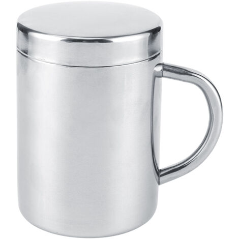 Portable Stainless Steel Double Wall Mug Anti scald Coffee Tea Milk Cup with lid for Home Office Travel(220ML ) (1/5)