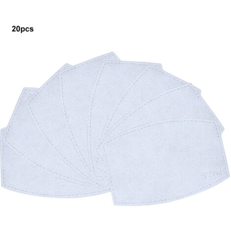 20Pcs PM2.5 5-Layer Filtration Disposable Activated Carbon Filter Mouth-Muffle Pad for Adult