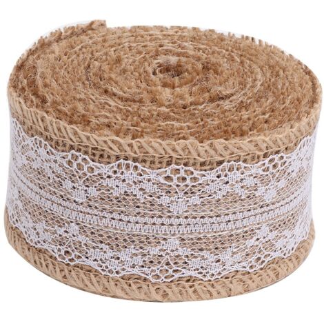 2 Rolls 5m Beautiful Linen Lace Roll Ribbon Home Christmas Wedding DIY AccessoriesType A (1/5)