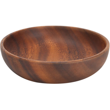 Wooden Snack Dish Fruit Food Salad Soup Bowl for Home Coffee Shop Use17.5x4cm