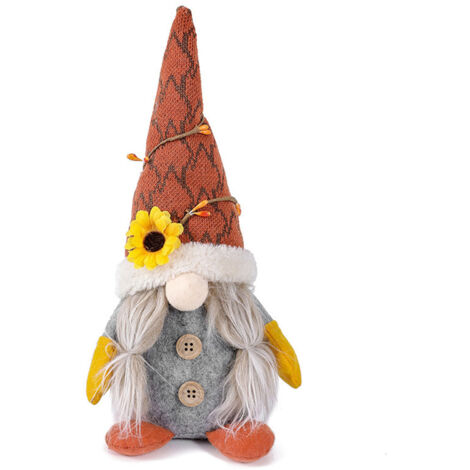 Fall Gnome Plush Cute Autumn Sunflower Standing Stuffed Gnome Faceless Doll Harvest Festival Home Decoration (1/5)