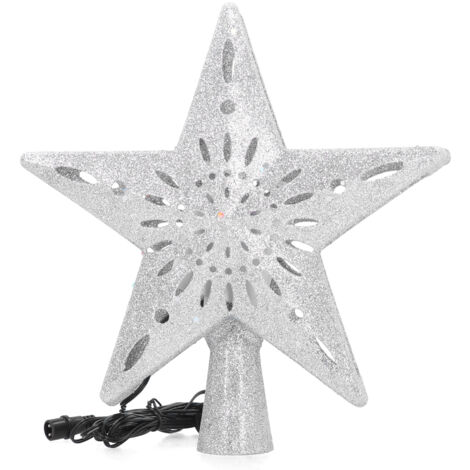 Christmas Tree Toppers LED Rotating Snowflake Projector Lights Christmas Tree Decoration UK Plug 100‑240V (1/5)