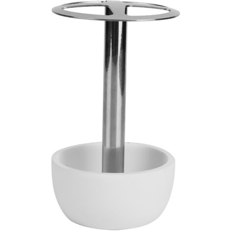304 Stainless Steel Toothbrush Holder Punch Free Toothbrush Storage Rack Stand Bathroom Accessories(White ) (1/5)
