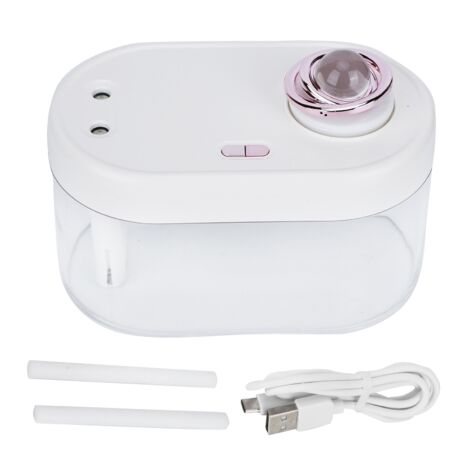 1L USB Powered Desktop Double Spraying Humidifier with Ambient Night Light for Home OfficeWhite (1/5)