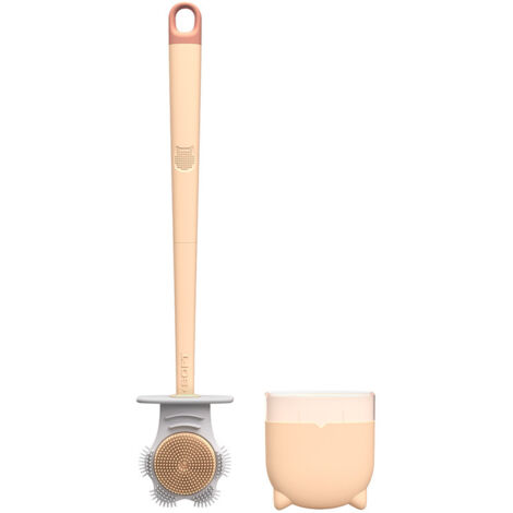 Toilet Brush Dual Color Double Sided Plastic with Detachable Handle Cat Claw Shaped Toilet Cleaning Tool for Home Pink (1/5)