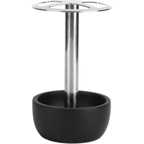 304 Stainless Steel Toothbrush Holder Punch Free Toothbrush Storage Rack Stand Bathroom Accessories(Black ) (1/5)