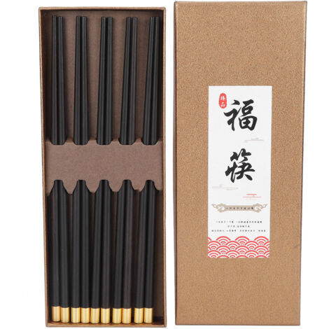 Chinese Style Chopsticks Set Household Tableware Cutlery for Home Hotel Restaurant Gift5 Pair (1/5)
