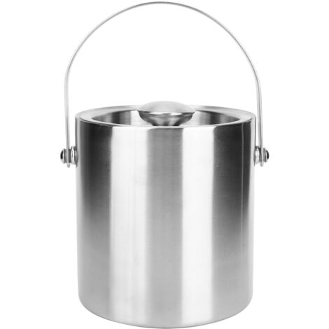 2L Stainless Steel Insulated Double Walled Ice Bucket with Lid for Party Bar KTV Red Wine
