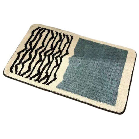 Carpet Rectangular Anti Skid Thickened Comfortable Moisture Absorbing Washable Rug for Entrance Blue 40 X 60cm (1/5)